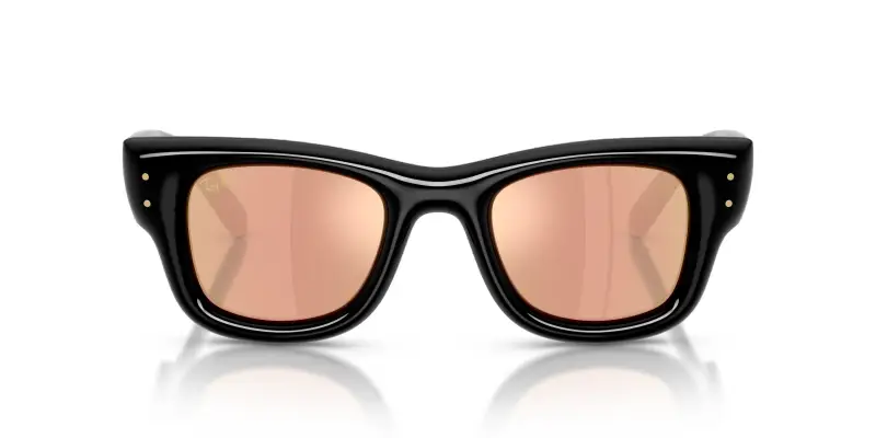 Unisex Ray - Ban RB4940 WAYFARER PUFFER 601/7J Occhiali da sole Nylon Nero Marrone Squadrata Specchiate miniatura 3