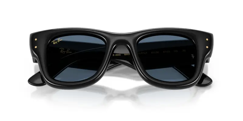 Unisex Ray - Ban RB4940 WAYFARER PUFFER 601/80 Occhiali da sole Nylon Nero Blu Squadrata Normale miniatura 2