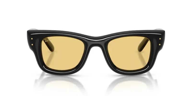 Unisex Ray - Ban RB4940 WAYFARER PUFFER 601/85 Occhiali da sole Nylon Nero Giallo Squadrata Normale miniatura 3