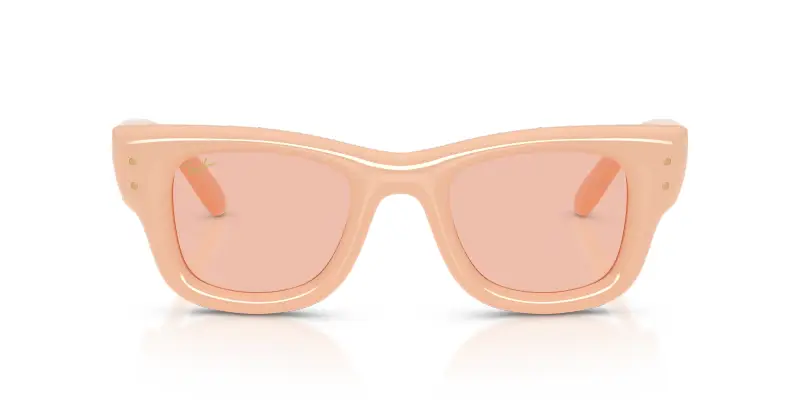 Unisex Ray - Ban RB4940 WAYFARER PUFFER 687584 Occhiali da sole Nylon Beige Rosa Squadrata Normale miniatura 3