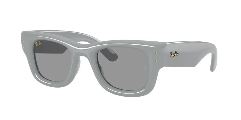 Unisex Ray - Ban RB4940 WAYFARER PUFFER 6876/1 Occhiali da sole Nylon Grigio Grigio Squadrata Normale