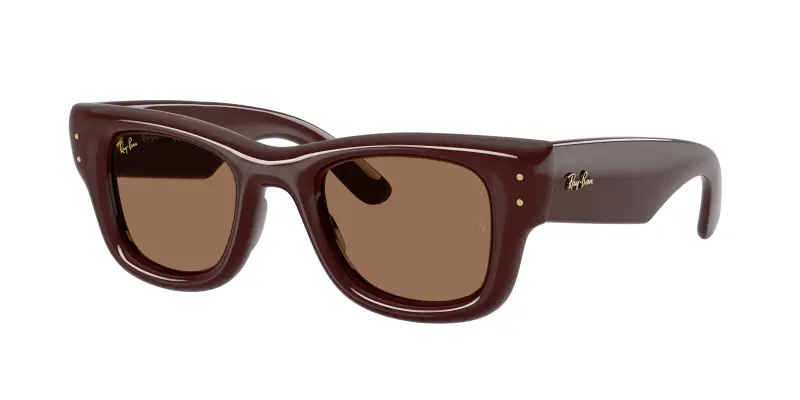 Unisex Ray - Ban RB4940 WAYFARER PUFFER 687773 Occhiali da sole Nylon Marrone Marrone Squadrata Normale
