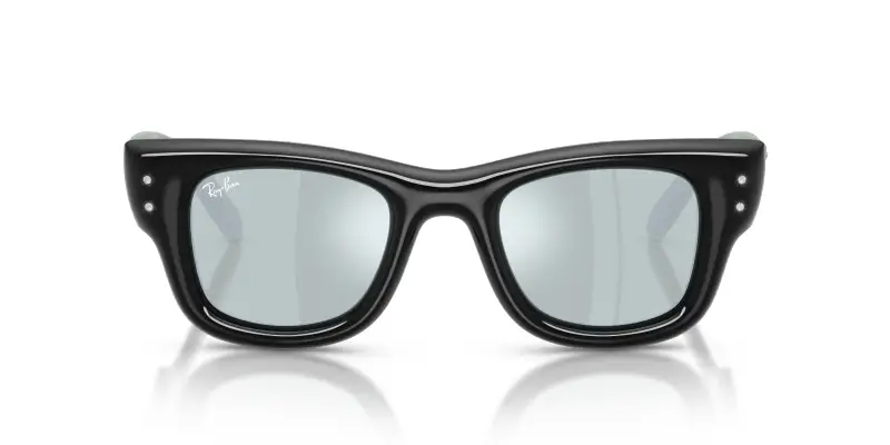 Unisex Ray - Ban RB4940B WAYFARER PUFFER 686430 Occhiali da sole Nylon Nero Verde Squadrata Normale Specchiato miniatura 3