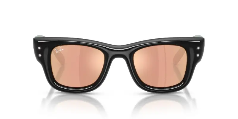 Unisex Ray - Ban RB4940B WAYFARER PUFFER 68647J Occhiali da sole Nylon Nero Marrone Squadrata Specchiate miniatura 3