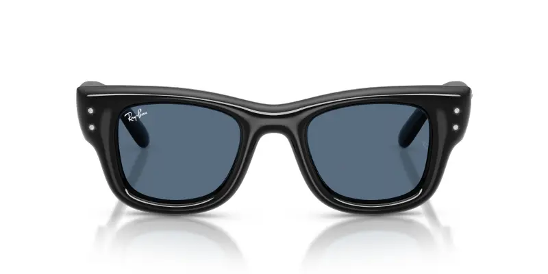 Unisex Ray - Ban RB4940B WAYFARER PUFFER 686480 Occhiali da sole Nylon Nero Blu Squadrata Normale miniatura 3