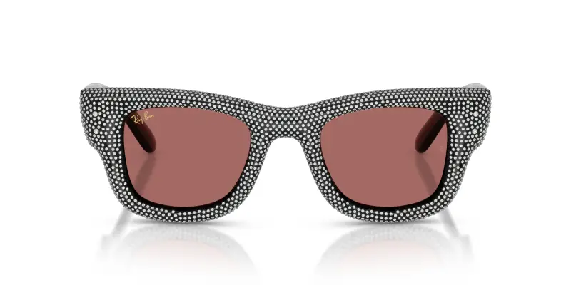 Unisex Ray - Ban RB4940BP WAYFARER PUFFER 686585 Occhiali da sole Nylon Nero Viola Squadrata Normale miniatura 3