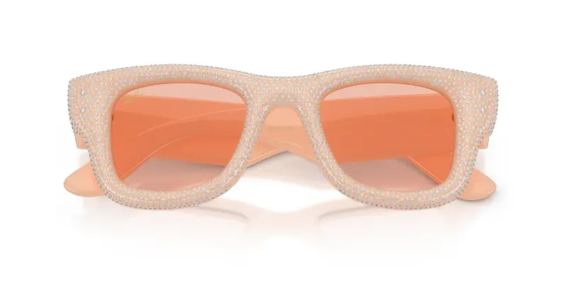 Unisex Ray - Ban RB4940BP WAYFARER PUFFER 688984 Occhiali da sole Nylon Beige Rosa Squadrata Normale miniatura 2