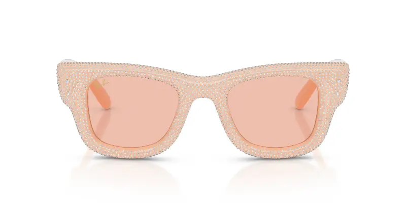 Unisex Ray - Ban RB4940BP WAYFARER PUFFER 688984 Occhiali da sole Nylon Beige Rosa Squadrata Normale miniatura 3