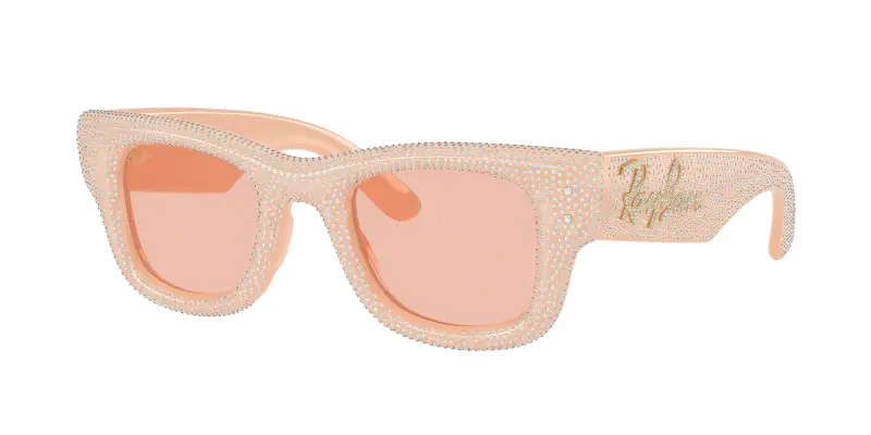 Unisex Ray - Ban RB4940BP WAYFARER PUFFER 688984 Occhiali da sole Nylon Beige Rosa Squadrata Normale