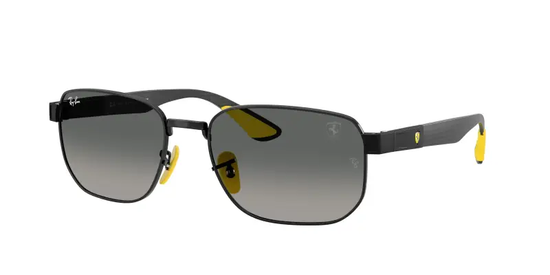 Unisex Ray - Ban RB8329M F12071 Occhiali da sole Metallo Nero Grigio Geometrica Normale Sfumato