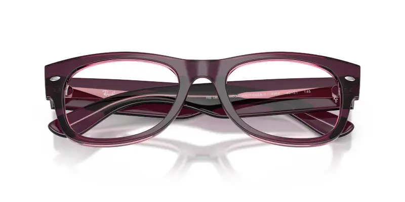 Unisex Ray - Ban RX0832V MEGA WAYFARER II 8364 Montature da vista Acetato Rosa Trasparente Squadrata Normale miniatura 2