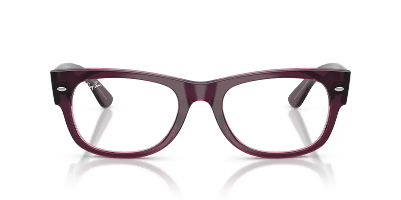 Unisex Ray - Ban RX0832V MEGA WAYFARER II 8364 Montature da vista Acetato Rosa Trasparente Squadrata Normale miniatura 3