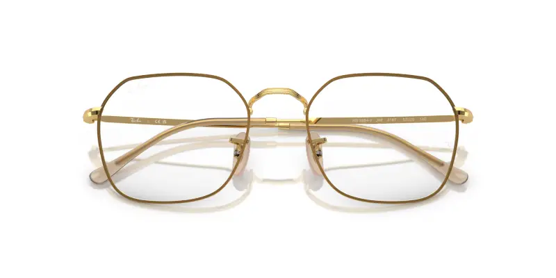 Unisex Ray - Ban RX3694V JIM 3167 Montature da vista Metallo Beige Trasparente Geometrica Normale miniatura 2