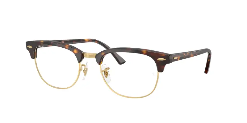 Unisex Ray - Ban RX5154 CLUBMASTER 8287 Montature da vista Acetato Marrone Trasparente Squadrata Normale