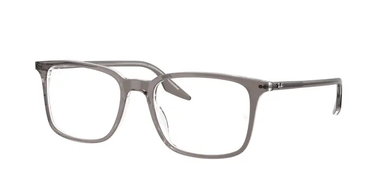 Unisex Ray - Ban RX5421 8111 Montature da vista Acetato Grigio Trasparente Squadrata Normale