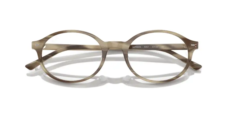 Unisex Ray - Ban RX5429 GERMAN 8357 Montature da vista Acetato Beige Trasparente Rotonda Normale miniatura 2