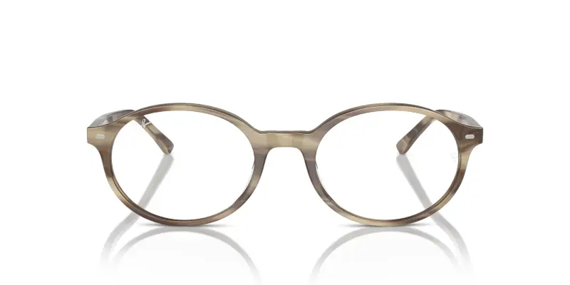 Unisex Ray - Ban RX5429 GERMAN 8357 Montature da vista Acetato Beige Trasparente Rotonda Normale miniatura 3