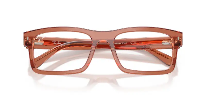 Unisex Ray - Ban RX5435 8511 Montature da vista Acetato Marrone Trasparente Squadrata Normale miniatura 2