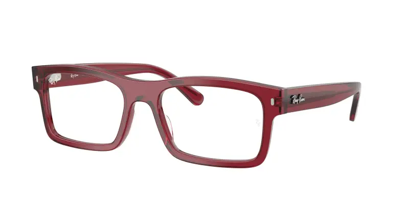 Unisex Ray - Ban RX5435 8512 Montature da vista Acetato Rosso Trasparente Squadrata Normale