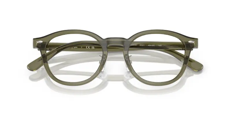 Unisex Ray - Ban RX5443D 8501 Montature da vista Acetato Marrone Trasparente Squadrata Normale miniatura 2