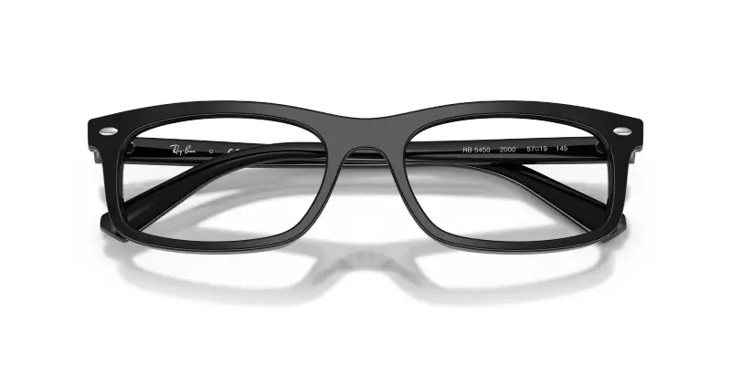 Unisex Ray - Ban RX5450 2000 Montature da vista Acetato Nero Trasparente Squadrata Normale miniatura 2