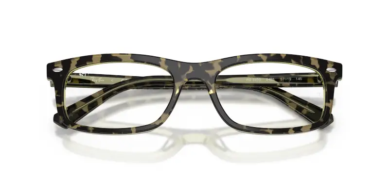 Unisex Ray - Ban RX5450 8485 Montature da vista Acetato Marrone Trasparente Squadrata Normale miniatura 2