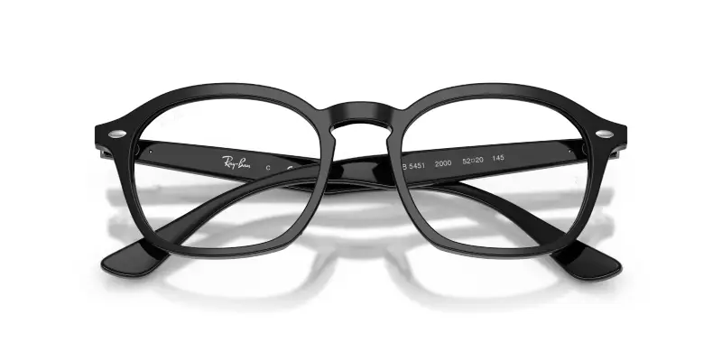 Unisex Ray - Ban RX5451 2000 Montature da vista Acetato Nero Trasparente Squadrata Normale miniatura 2