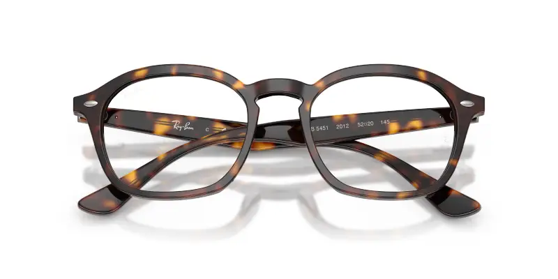 Unisex Ray - Ban RX5451 2012 Montature da vista Acetato Tartaruga Trasparente Squadrata Normale miniatura 2