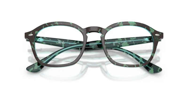 Unisex Ray - Ban RX5451 8486 Montature da vista Acetato Tartaruga Trasparente Squadrata Normale miniatura 2