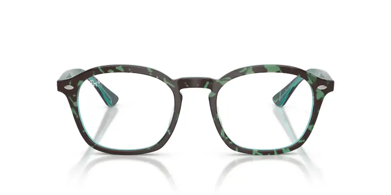 Unisex Ray - Ban RX5451 8486 Montature da vista Acetato Tartaruga Trasparente Squadrata Normale miniatura 3