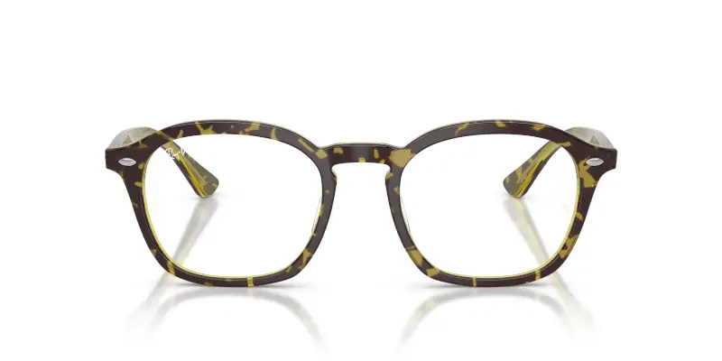 Unisex Ray - Ban RX5451 8487 Montature da vista Acetato Tartaruga Trasparente Squadrata Normale miniatura 3