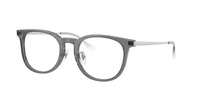 Unisex Ray - Ban RX5453D 8268 Montature da vista Acetato Grigio Trasparente Squadrata Normale