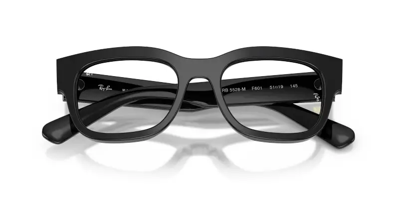 Unisex Ray - Ban RX5528M F601 Montature da vista Acetato Nero Trasparente Squadrata Normale miniatura 2