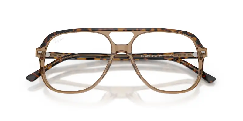 Unisex Ray - Ban RX5698 8109 Montature da vista Acetato Marrone Trasparente Squadrata Normale miniatura 2