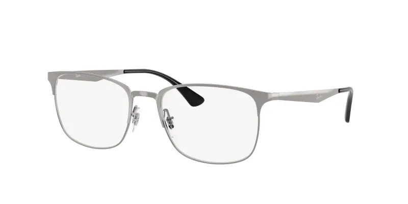 Unisex Ray - Ban RX6421 2553 Montature da vista Metallo Grigio Trasparente Squadrata Normale