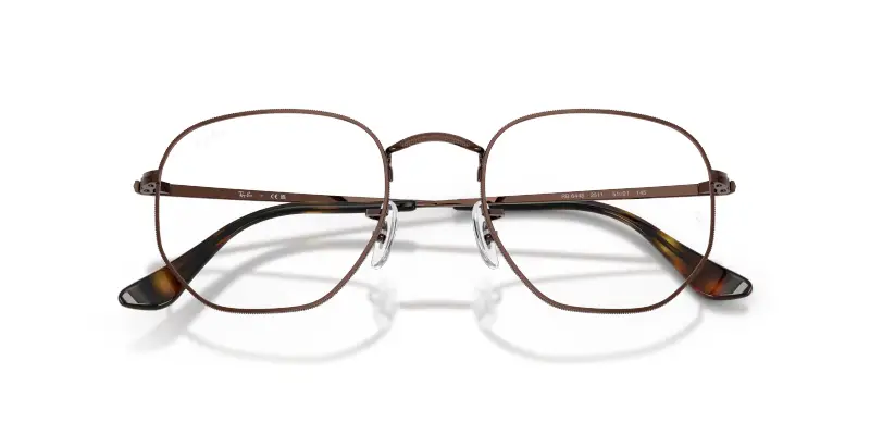 Unisex Ray - Ban RX6448 HEXAGONAL 2511 Montature da vista Metallo Marrone Trasparente Geometrica Normale miniatura 2