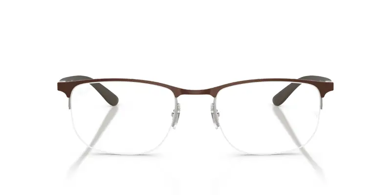 Unisex Ray - Ban RX6513 3228 Montature da vista Metallo Marrone Trasparente Geometrica Normale miniatura 3