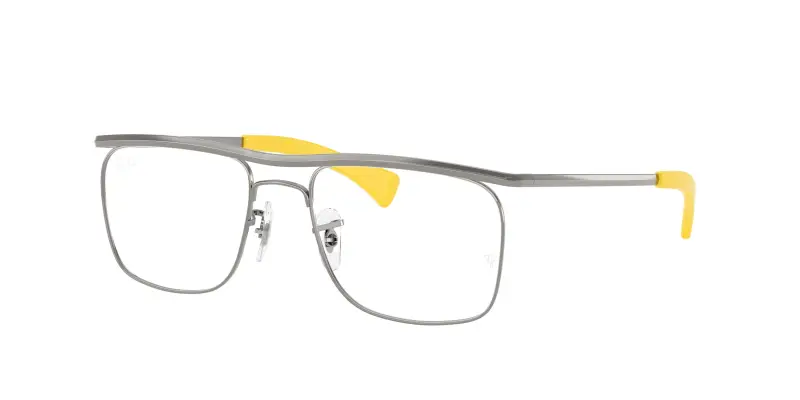 Unisex Ray - Ban RX6519M F030 Montature da vista Metallo Grigio Trasparente Squadrata Normale