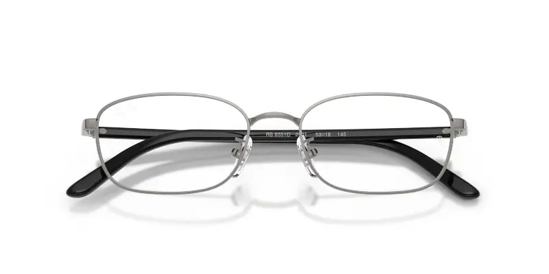 Unisex Ray - Ban RX6551D 2502 Montature da vista Metallo Grigio Trasparente Pillow Normale miniatura 2