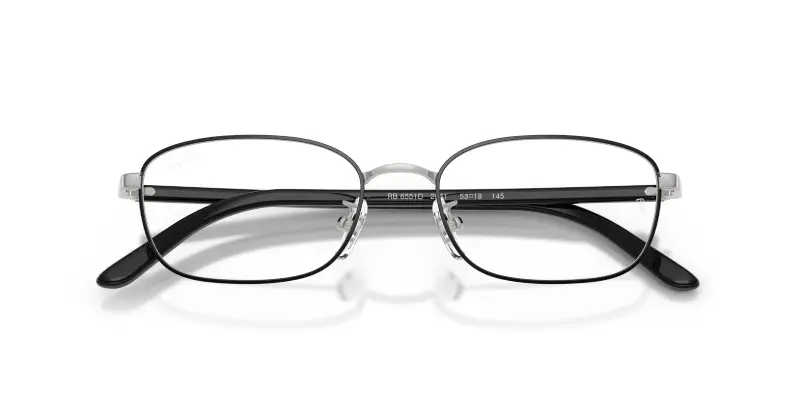 Unisex Ray - Ban RX6551D 2861 Montature da vista Metallo Nero Trasparente Pillow Normale miniatura 2