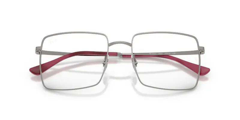 Unisex Ray - Ban RX6553 2502 Montature da vista Metallo Grigio Trasparente Squadrata Normale miniatura 2