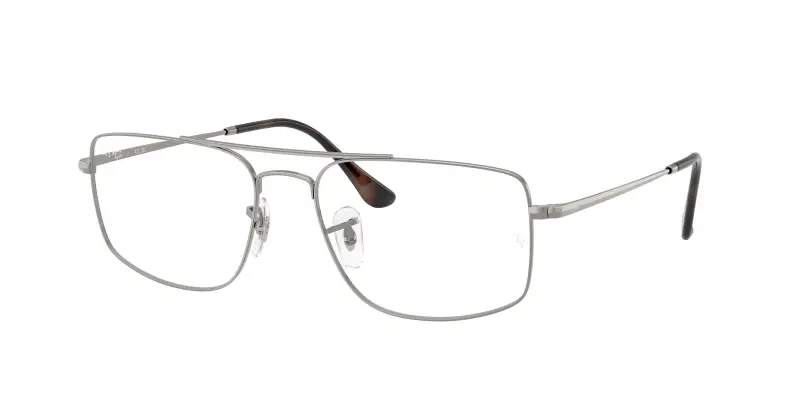 Unisex Ray - Ban RX6579 RX6579 2502 Montature da vista Metallo Grigio Trasparente Squadrata Normale