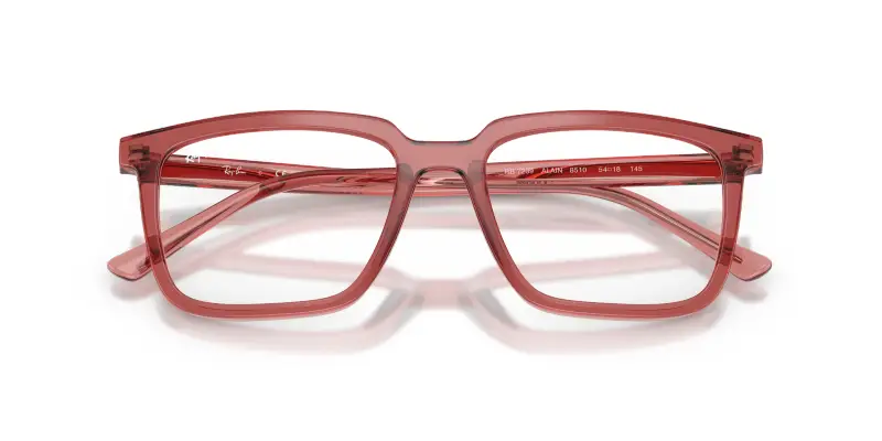 Unisex Ray - Ban RX7239 ALAIN 8510 Montature da vista Acetato Rosso Trasparente Squadrata Normale miniatura 2