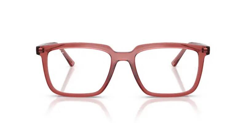 Unisex Ray - Ban RX7239 ALAIN 8510 Montature da vista Acetato Rosso Trasparente Squadrata Normale miniatura 3