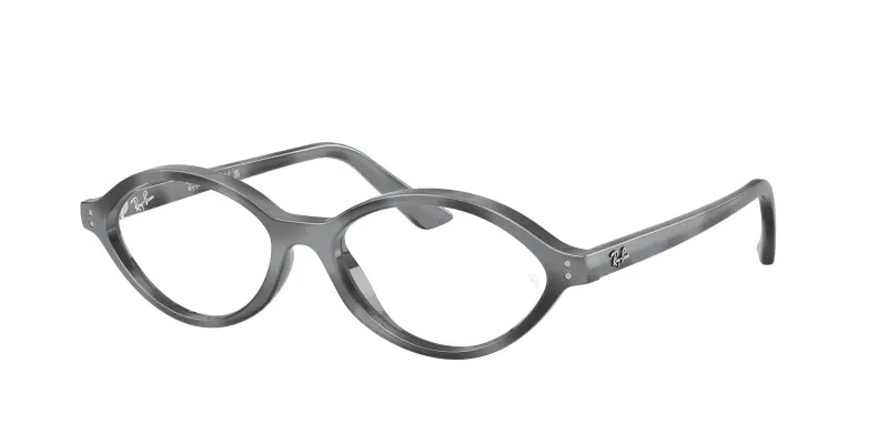 Unisex Ray - Ban RX7265 8489 Montature da vista Iniettato Grigio Trasparente Geometrica Normale