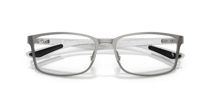 Unisex Ray - Ban RX8424 2502 Montature da vista Metallo Grigio Trasparente Squadrata Normale miniatura 2