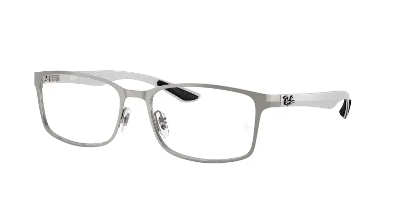 Unisex Ray - Ban RX8424 2502 Montature da vista Metallo Grigio Trasparente Squadrata Normale