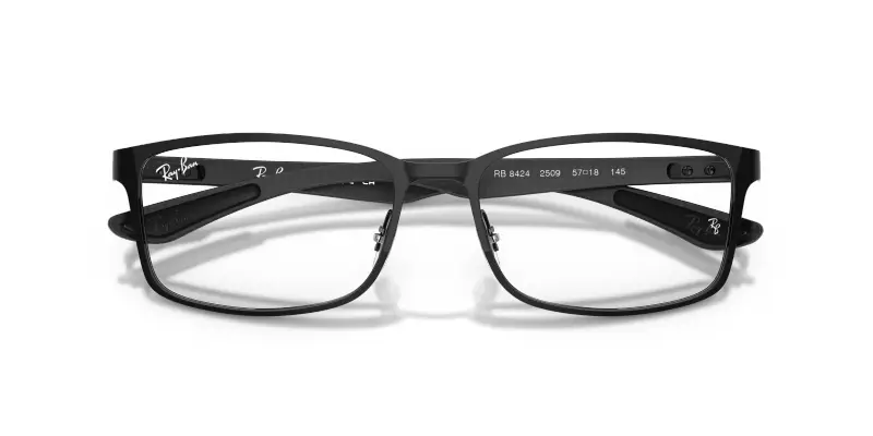 Unisex Ray - Ban RX8424 2509 Montature da vista Metallo Nero Trasparente Squadrata Normale miniatura 2