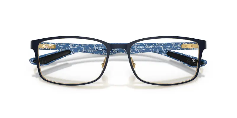 Unisex Ray - Ban RX8424 3226 Montature da vista Metallo Blu Trasparente Squadrata Normale miniatura 2