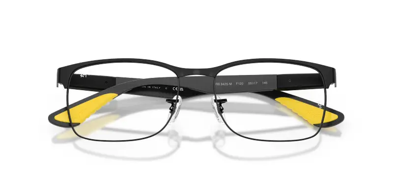 Unisex Ray - Ban RX8425M F120 Montature da vista Metallo Nero Trasparente Pillow Normale miniatura 2